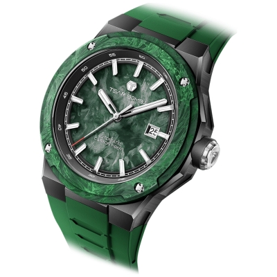Мъжки часовник TSAR BOMBA Electron-Carbon-X II Carbon Fiber Green TB8230-05